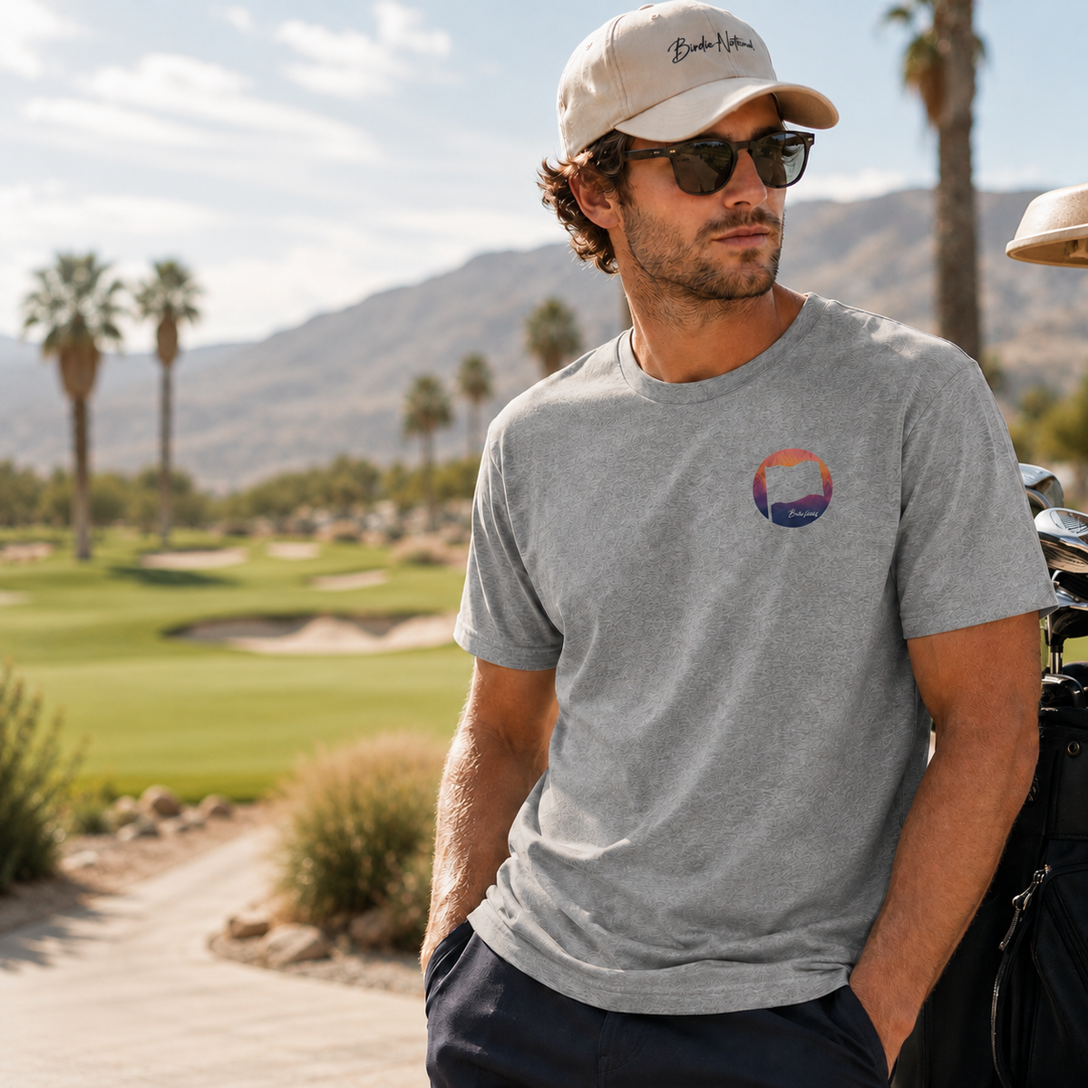 Birdie National Floral Flag - Grey