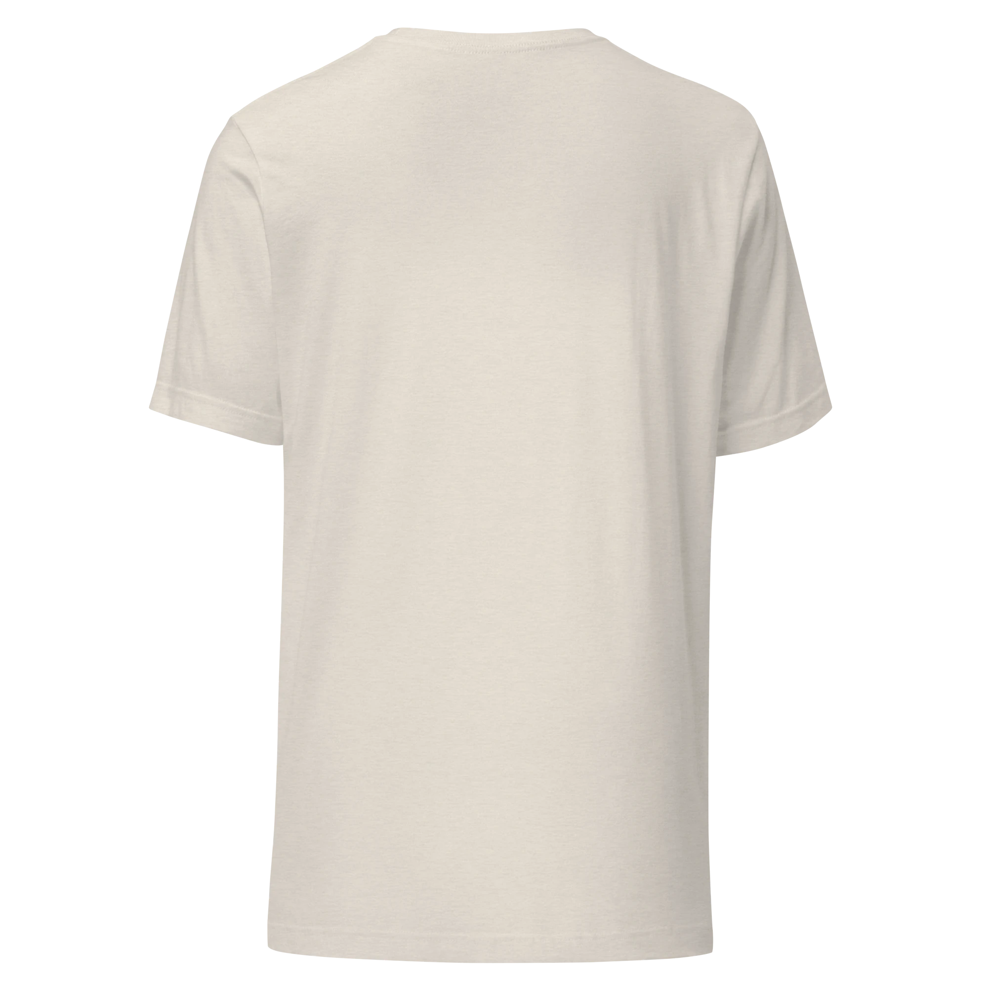 Birdie National unisex beige cotton t-shirt, back view of a soft, lightweight, pre-shrunk crew neck tee.