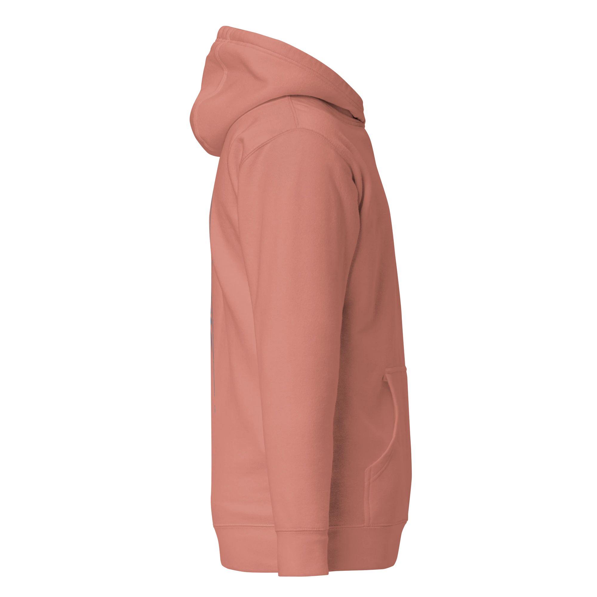 Birdie National pullover hoodie in a sunset-inspired coral pink with a drawstring hood and kangaroo pocket