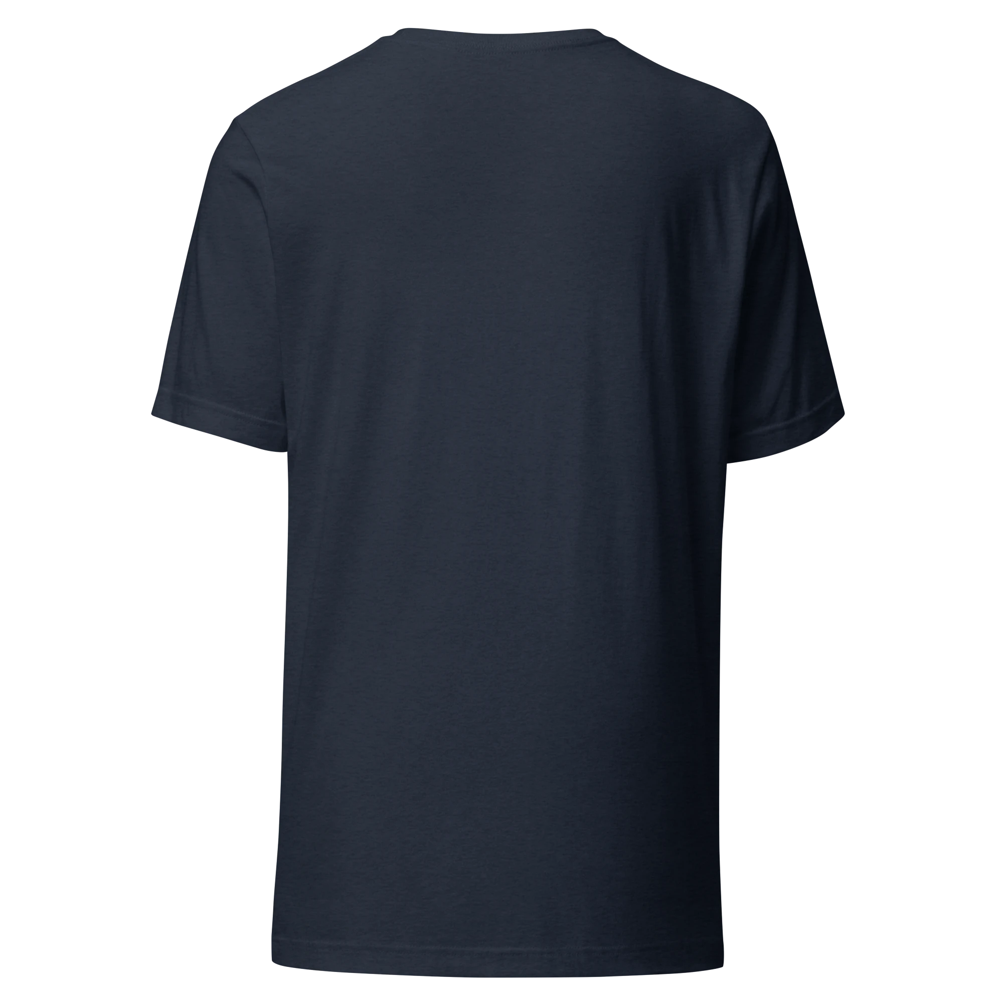 Back view of a plain navy blue Birdie National crew neck t-shirt made from soft, breathable fabric.