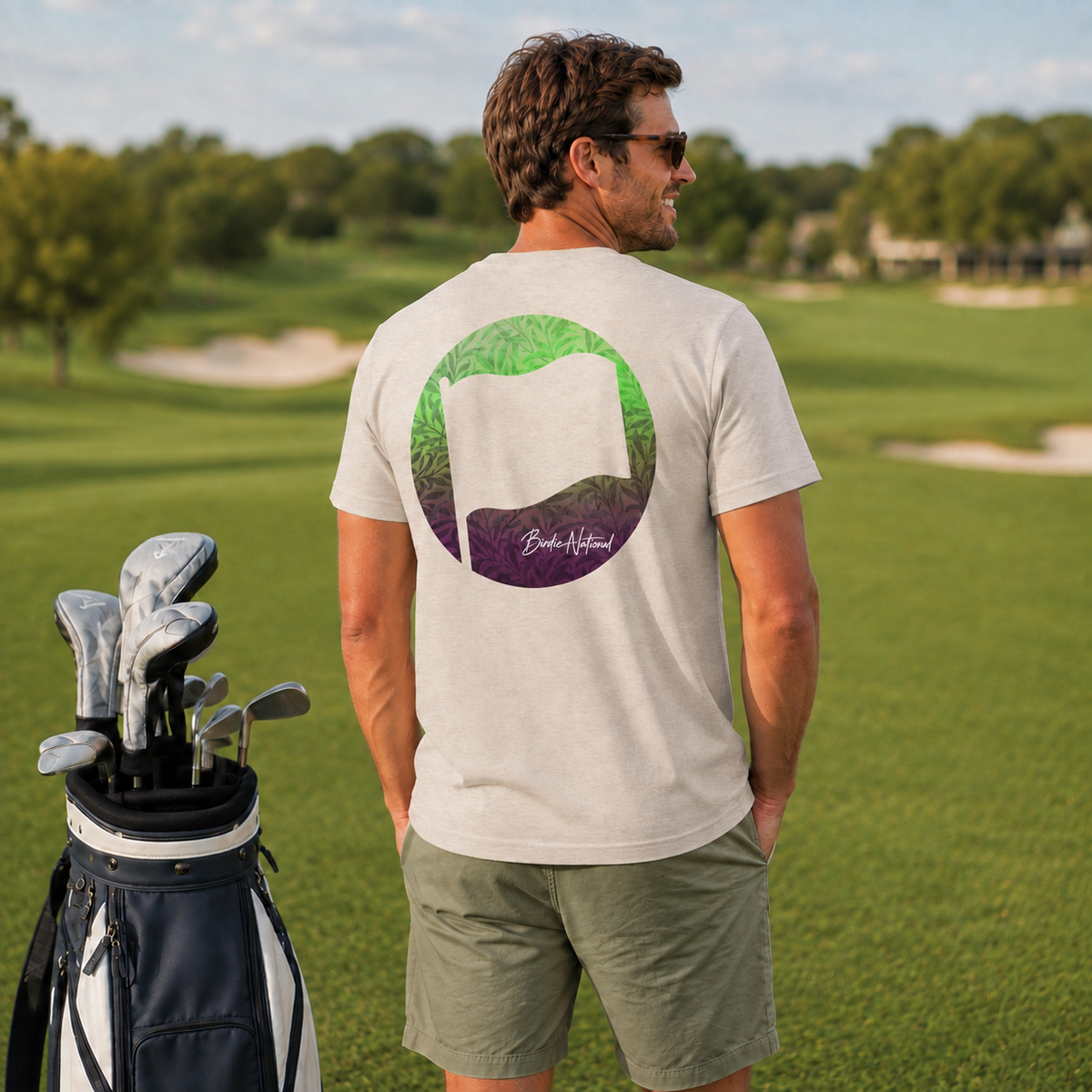 Birdie National Floral Flag - Tan